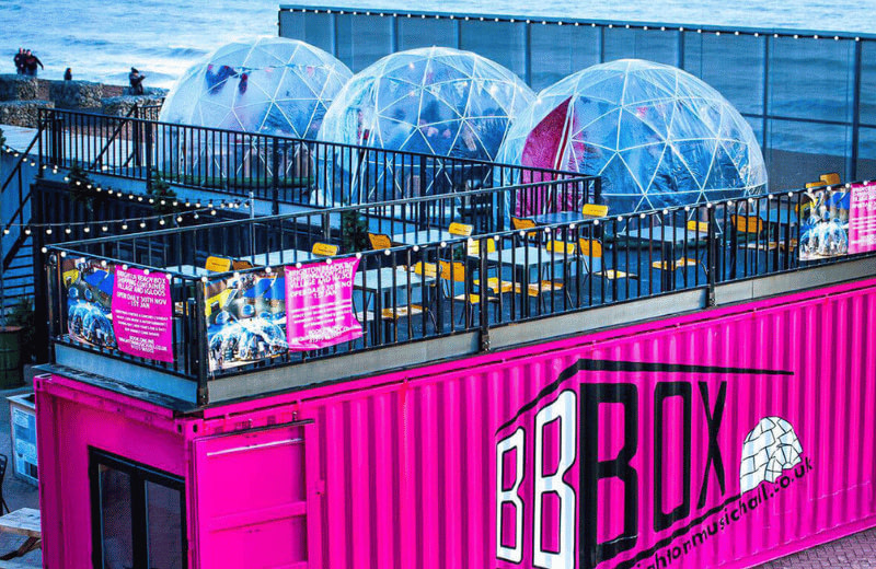 Container conversion with rooftop terrace